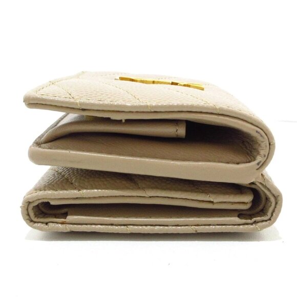 SAINT LAURENT PARIS Monogram Origami Tiny Wallet Beige Grain Leather 425-081125 - Picture 3 of 10
